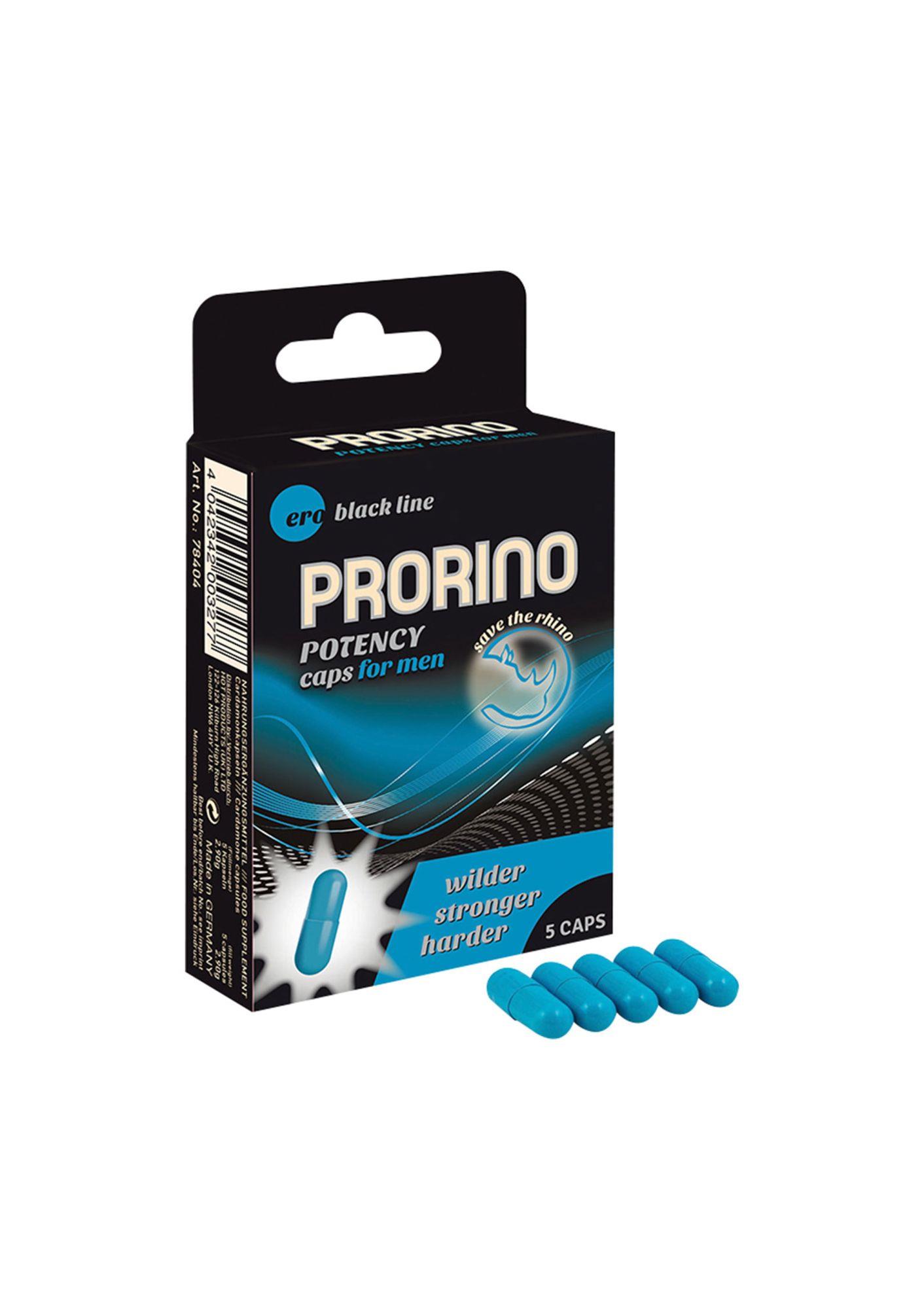3-78404 Ero PRORINO Black Line Potency Caps for men 5 tab – Obrázok 1