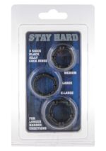 STAY HARD - THREE RINGS - BLACK – Obrázok 2