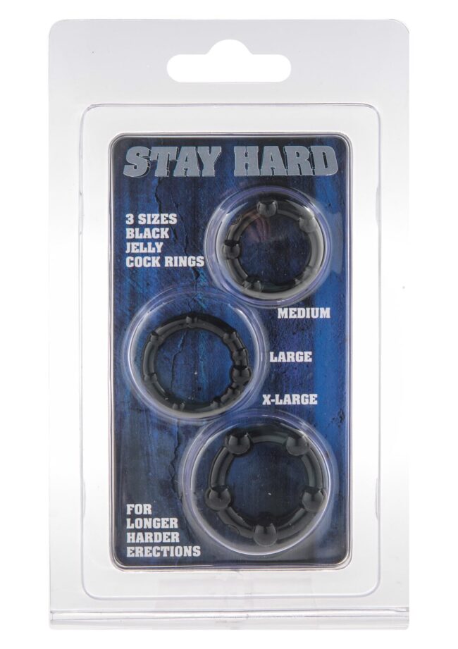 STAY HARD - THREE RINGS - BLACK – Obrázok 2