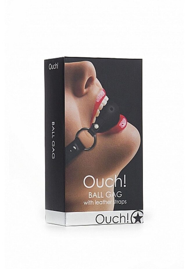 Ouch Gag Ball - silikónový roubík čierny – Obrázok 2