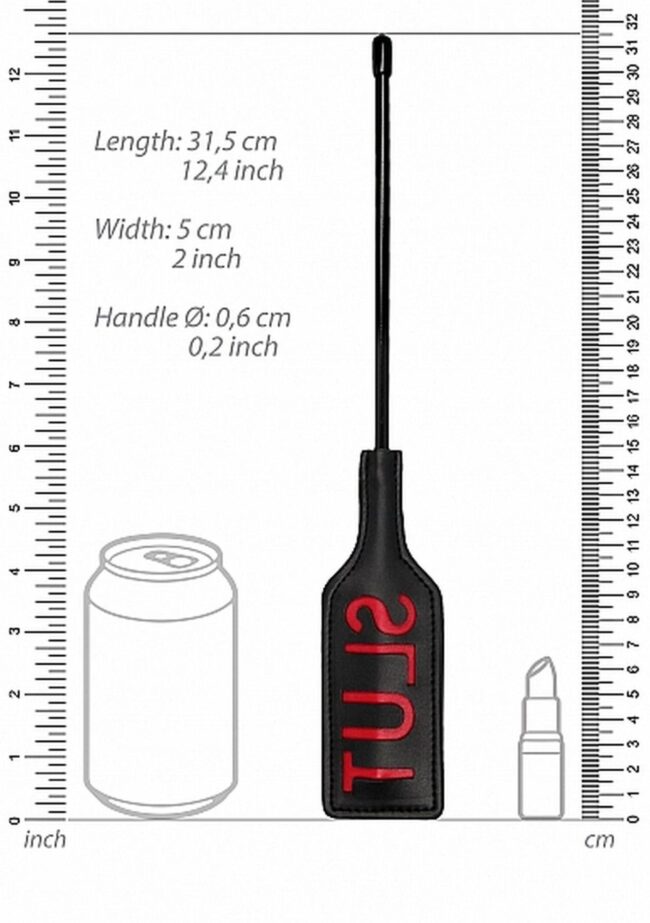 Ouch! Crop - SLUT - Small - Black – Obrázok 2