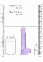 6" / 15 cm Realistic Dildo With Balls - Purple – Obrázok 3