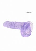 6" / 15 cm Realistic Dildo With Balls - Purple – Obrázok 5