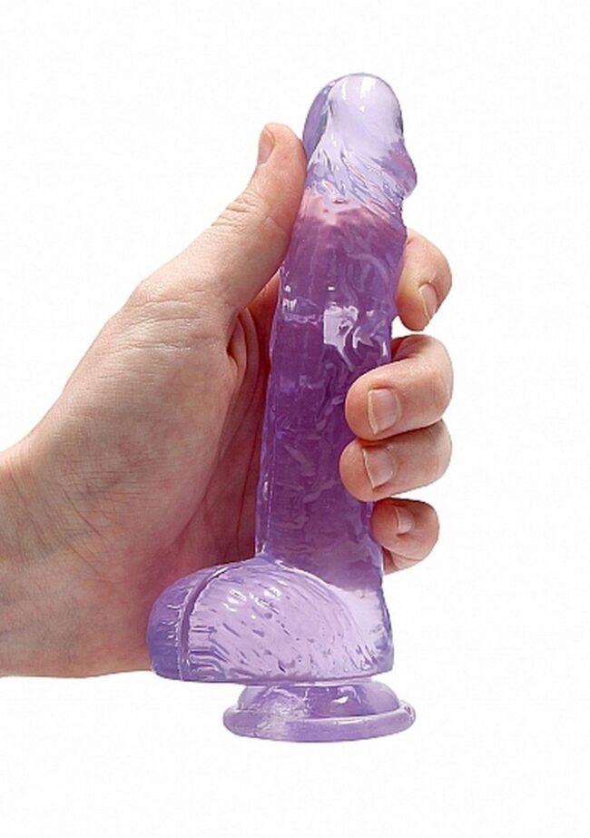 6" / 15 cm Realistic Dildo With Balls - Purple – Obrázok 7