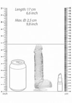 6" / 15 cm Realistic Dildo With Balls - Transparent – Obrázok 3