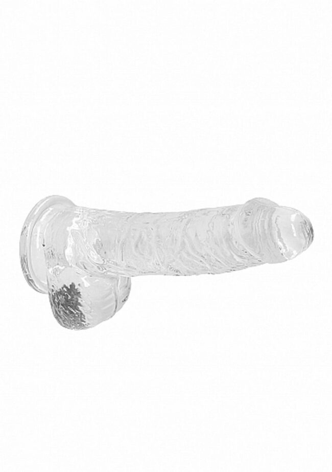 6" / 15 cm Realistic Dildo With Balls - Transparent – Obrázok 6