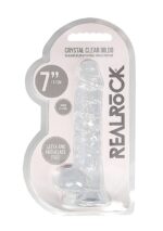7" / 18 cm Realistic Dildo With Balls - Transparent – Obrázok 2