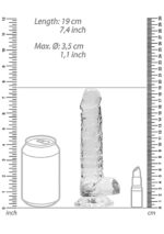7" / 18 cm Realistic Dildo With Balls - Transparent – Obrázok 3