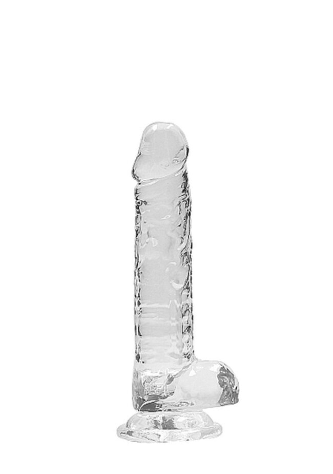 7" / 18 cm Realistic Dildo With Balls - Transparent – Obrázok 4