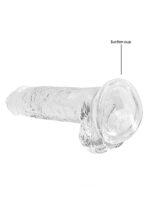 7" / 18 cm Realistic Dildo With Balls - Transparent – Obrázok 5