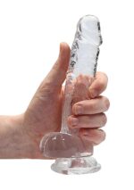 7" / 18 cm Realistic Dildo With Balls - Transparent – Obrázok 7