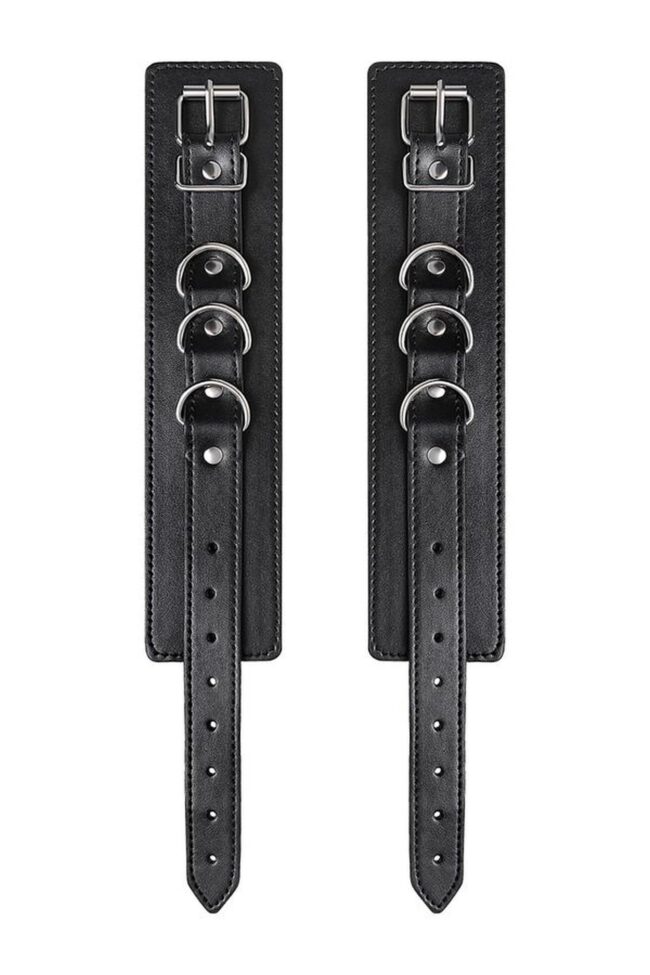 Anonymo handcuffs, PU leather, black, 26.5 cm – Obrázok 5