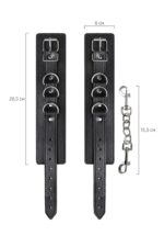 Anonymo handcuffs, PU leather, black, 26.5 cm – Obrázok 6