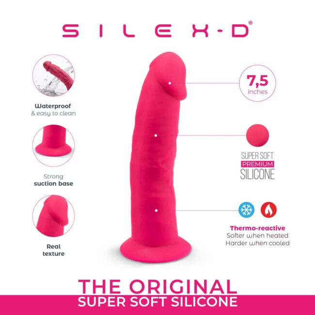 Dildo SilexD Model 2 (7.5"") ružové – Obrázok 7