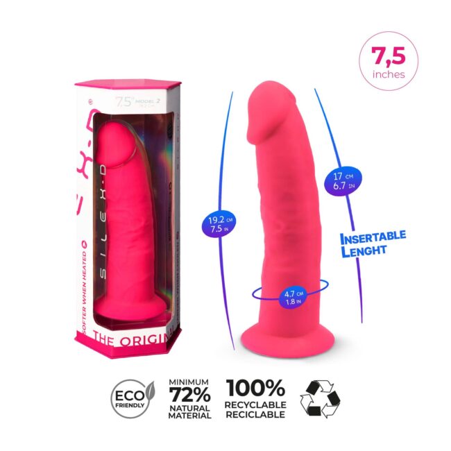 Dildo SilexD Model 2 (7.5"") ružové – Obrázok 10