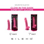 Dildo SilexD Model 1 7" Pink Glow in the Dark – Obrázok 14