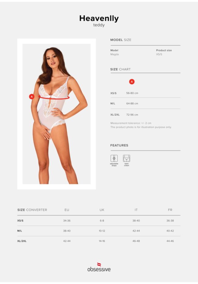 Obsessive Heavenlly erotické body otvorené XL/2XL – Obrázok 7