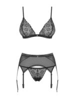 Obsessive Shibu komplet 3-dielny čierny L/XL – Obrázok 5
