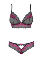 Obsessive Tulia komplet 2-dielny čierny L/XL – Obrázok 3