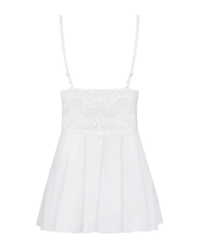 Obsessive -810-BAB-2 babydoll košieľka a tangá biela L/XL – Obrázok 3