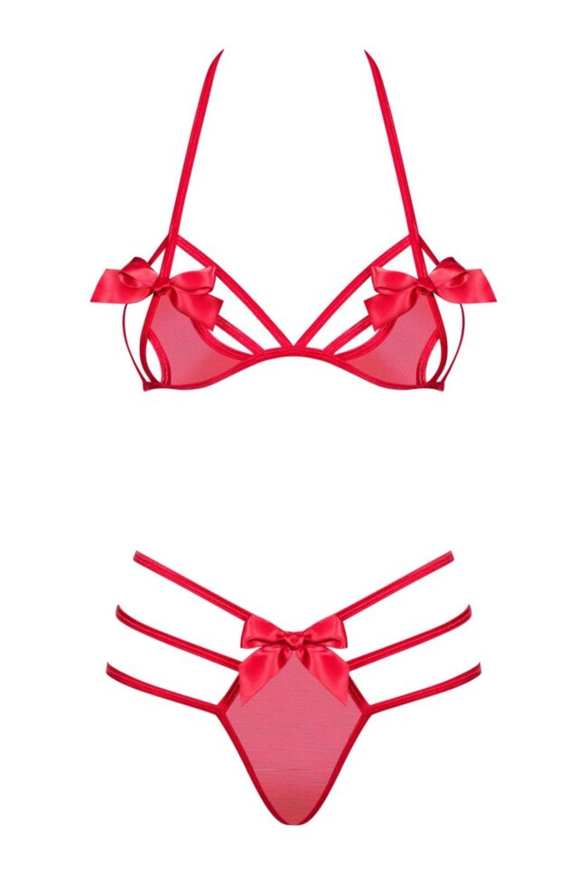 Obsessive Giftella komplet 2-dielny červený S/M – Obrázok 5