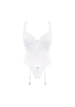Biely čipkovaný korzet Obsessive Amor Blanco S/M – Obrázok 5