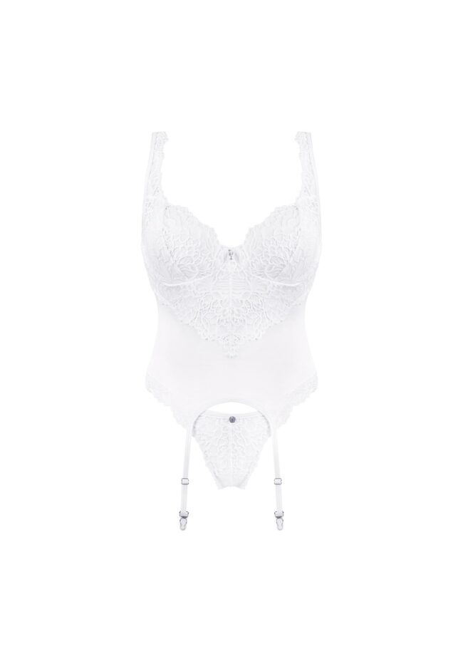 Biely čipkovaný korzet Amor Blanco L/XL – Obrázok 5