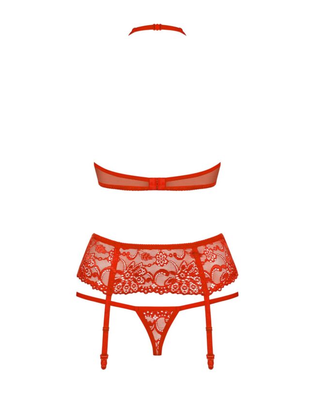 Obsessive Set 838-SEG-1 komplet 3-dielny červený  L/XL – Obrázok 6