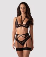 Obsessive Alessya komplet 3-dielny čierny M/L – Obrázok 4