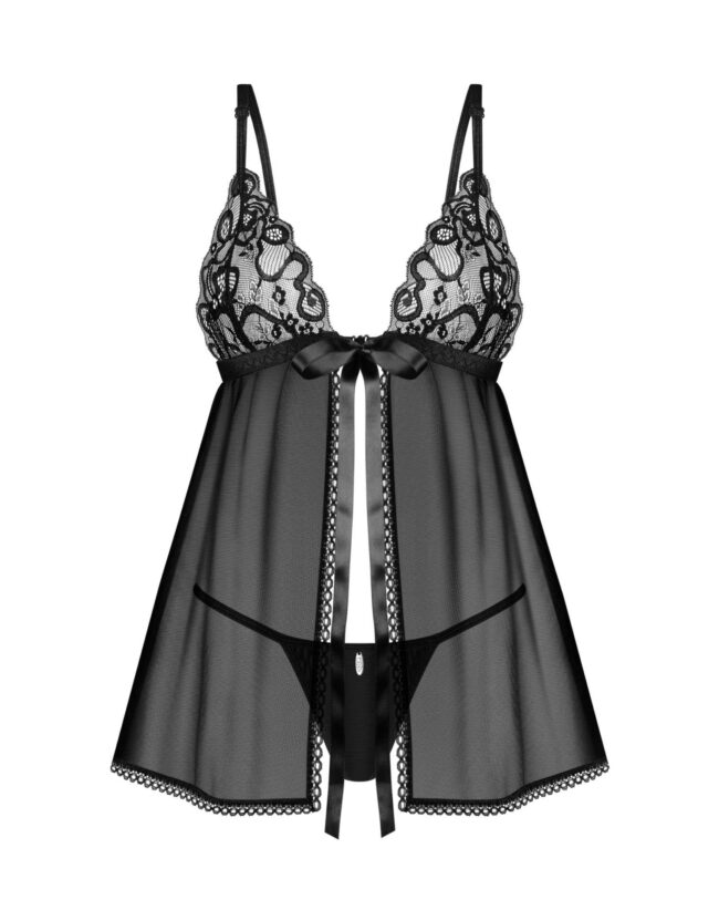 Obsessive Blomentis babydoll košieľka a tangá XS/S – Obrázok 5
