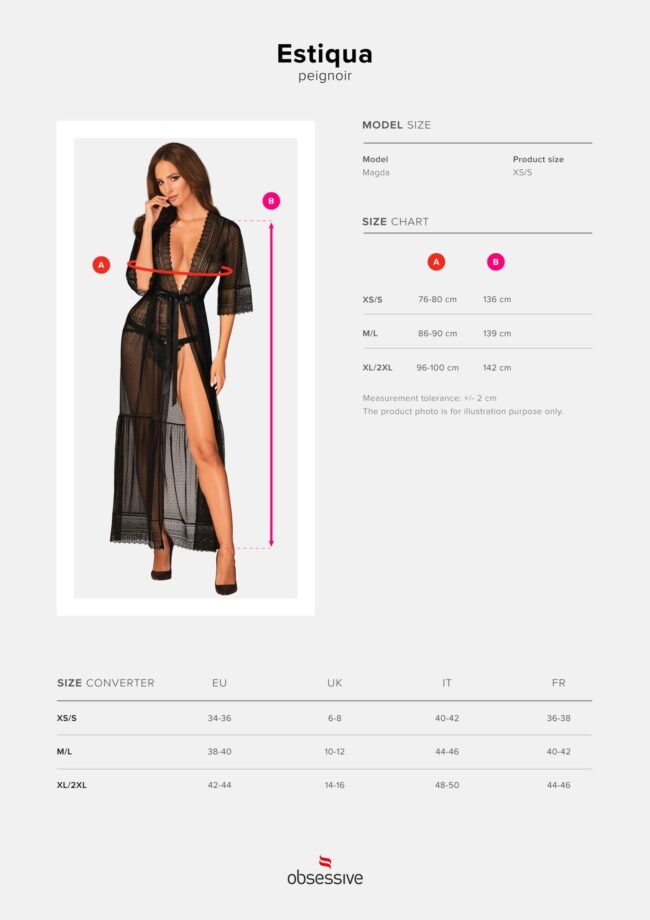 Luxusný župan Obsessive Estiqua M/L – Obrázok 7