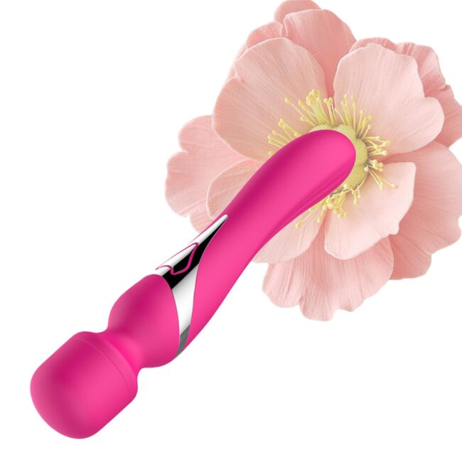 Boss Series-Silicone Dual Massager Pulsator USB 7+7 funkcií ružový – Obrázok 2