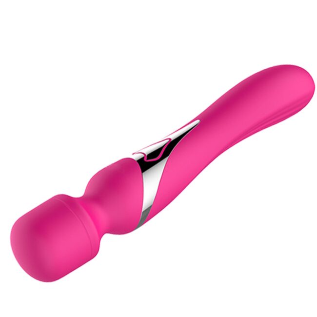 Boss Series-Silicone Dual Massager Pulsator USB 7+7 funkcií ružový – Obrázok 4
