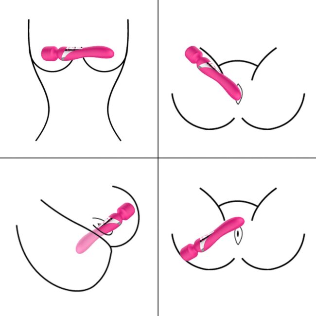 Boss Series-Silicone Dual Massager Pulsator USB 7+7 funkcií ružový – Obrázok 11