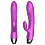 Silikónový vibrátor a pulzátor Purple USB 7+7 Funkcií / Ohrev – Obrázok 8