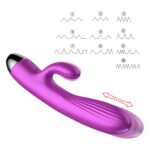 Silikónový vibrátor a pulzátor Purple USB 7+7 Funkcií / Ohrev – Obrázok 11