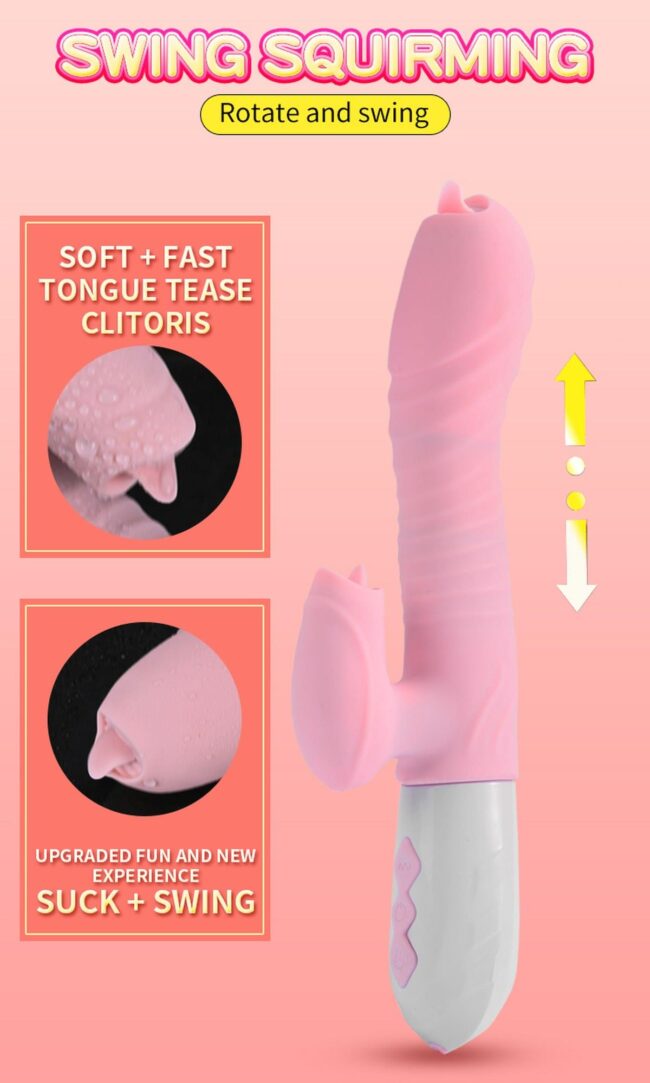 Vibrátor USB 7 Function and Thrusting Function / Heating, pink – Obrázok 11
