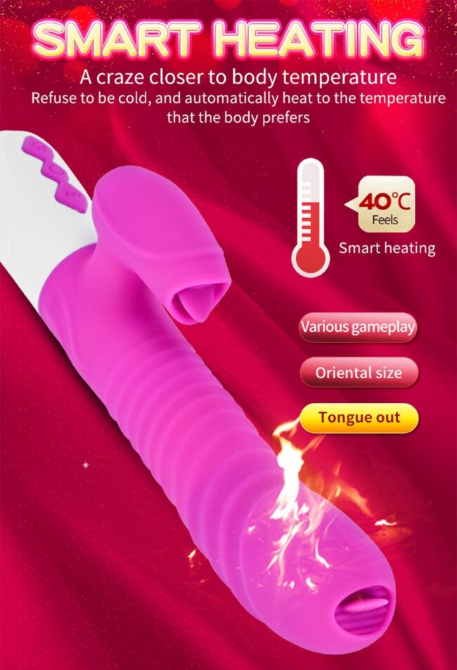 Vibrátor USB 7 Function and Thrusting Function / Heating, pink – Obrázok 18