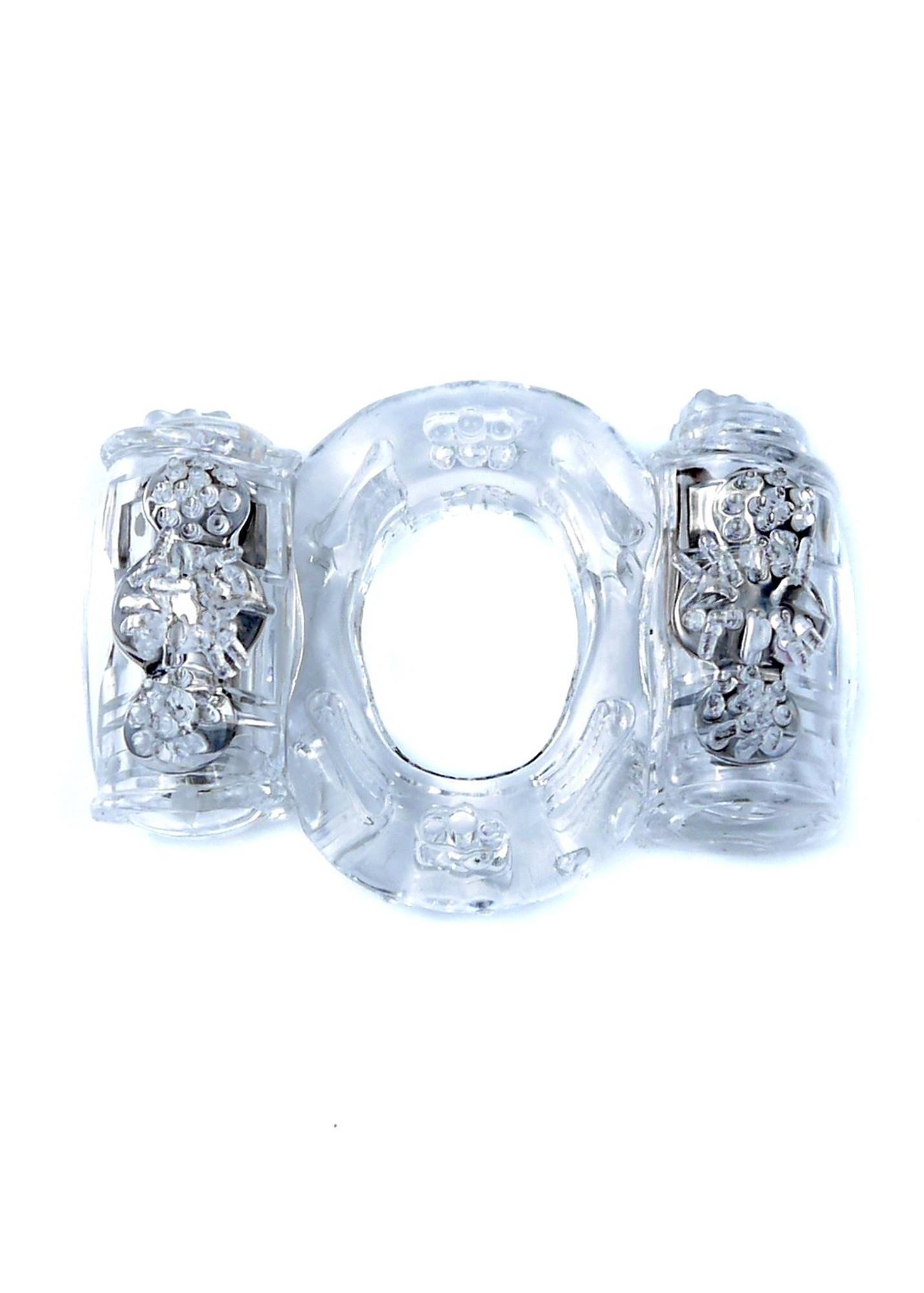 67-00034 Vibrating CockRing Double Clear – Obrázok 1