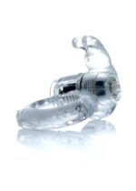 Vibračný krúžok Rabbit Vibro CockRing Clear – Obrázok 3