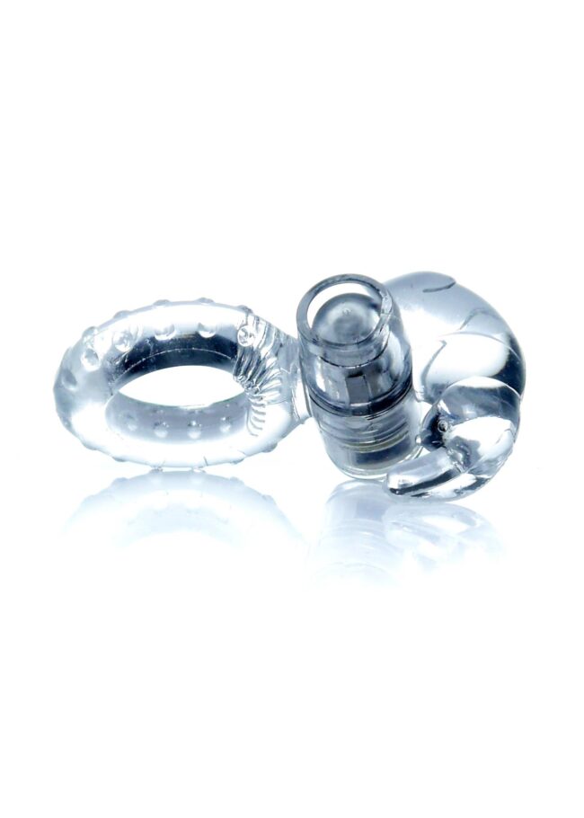 Vibračný krúžok Rabbit Vibro CockRing Clear – Obrázok 5