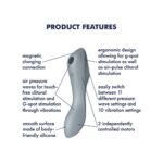 Vibrátor Satisfyer Curvy Trinity 3 (Blue Grey) – Obrázok 3