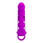 PRETTY LOVE - Vibrating Penis Sleeve with Ball Strap – Obrázok 2