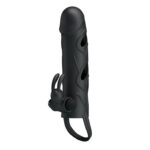 PRETTY LOVE - PENIS SLEEVE WITH BALL STRAP vibračný čierny – Obrázok 2