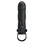 PRETTY LOVE - PENIS SLEEVE WITH BALL STRAP vibračný čierny – Obrázok 3