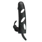 PRETTY LOVE - PENIS SLEEVE WITH BALL STRAP vibračný čierny – Obrázok 4