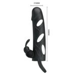 PRETTY LOVE - PENIS SLEEVE WITH BALL STRAP vibračný čierny – Obrázok 6