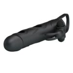 PRETTY LOVE - PENIS SLEEVE WITH BALL STRAP vibračný čierny – Obrázok 8